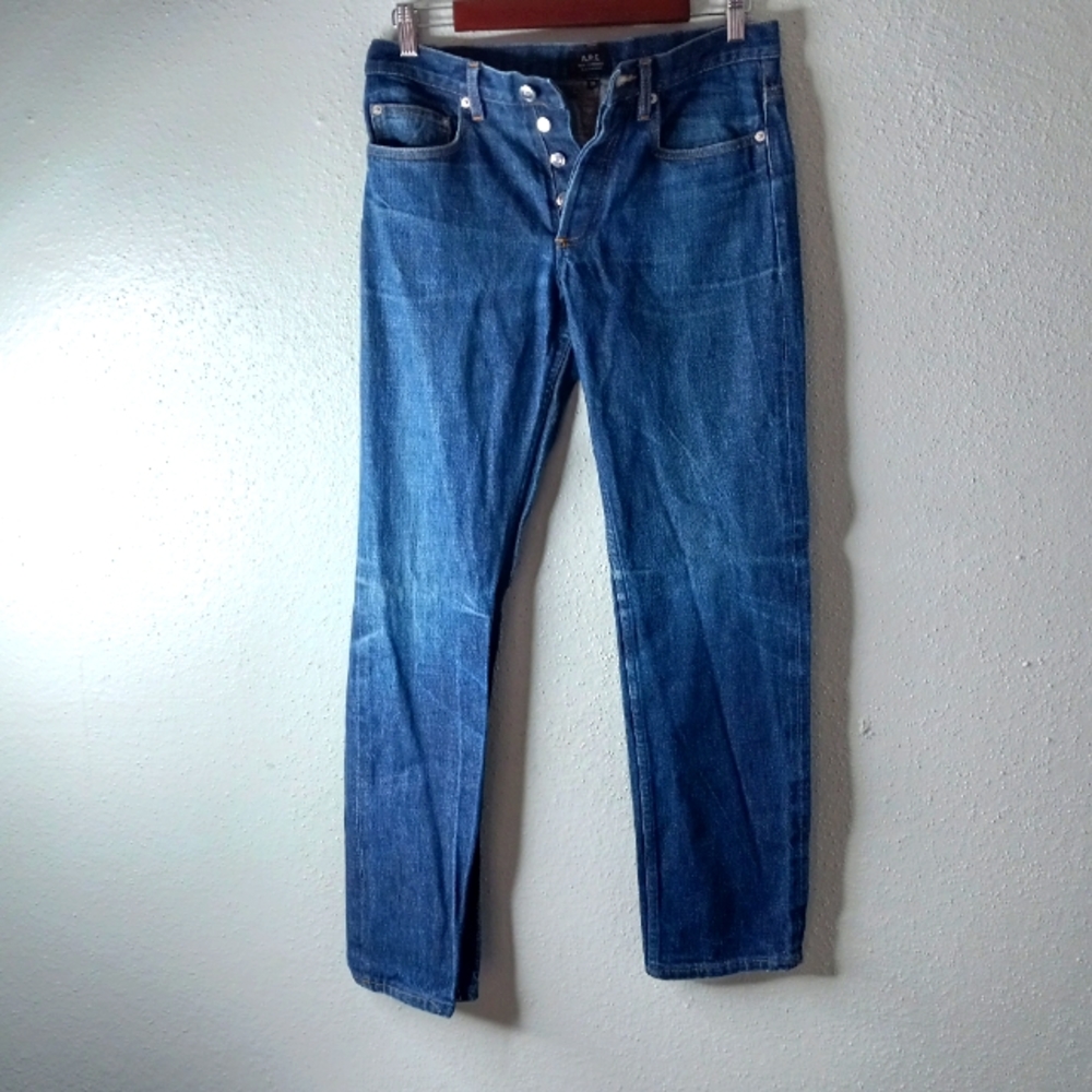 A.P.C. New Standard 30x31 Button Fly Dark Wash Jeans